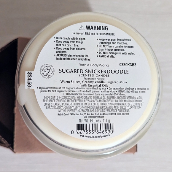 Bath And Body Works Sugared Snickerdoodle 3 Wick Candle New Holiday Bakery - Picture 5 of 5